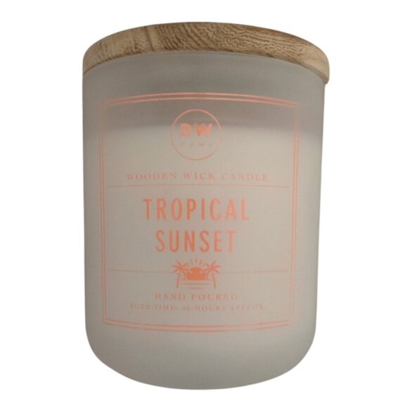 DW Home Tropical Sunset Hand Poured Wooden Wick Candle 11.5 ozs - Picture 1 of 1
